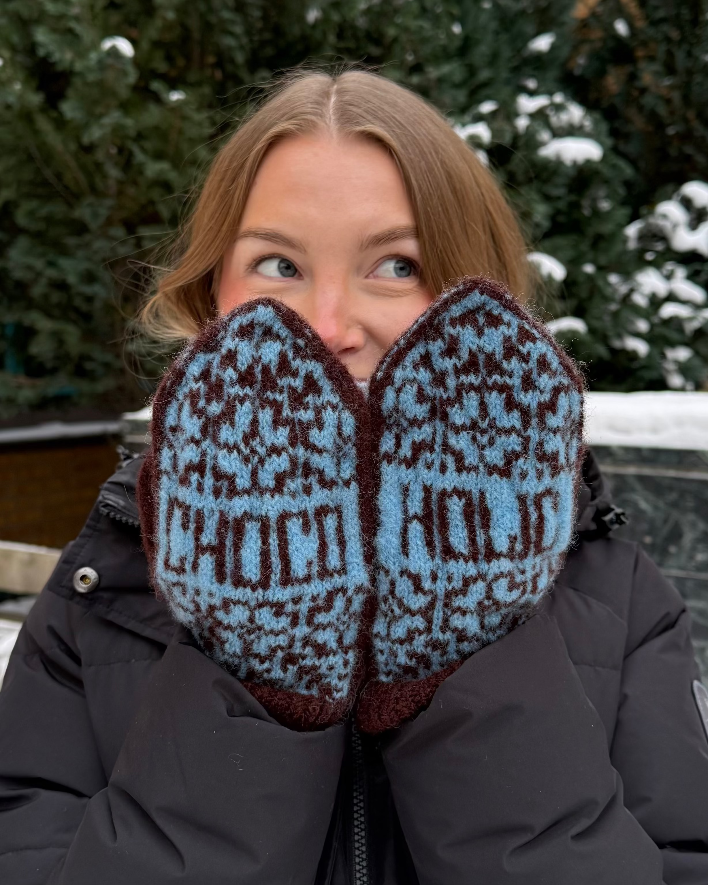 Chocoholic mittens customized in Dreamknit's Color Charts tool.
