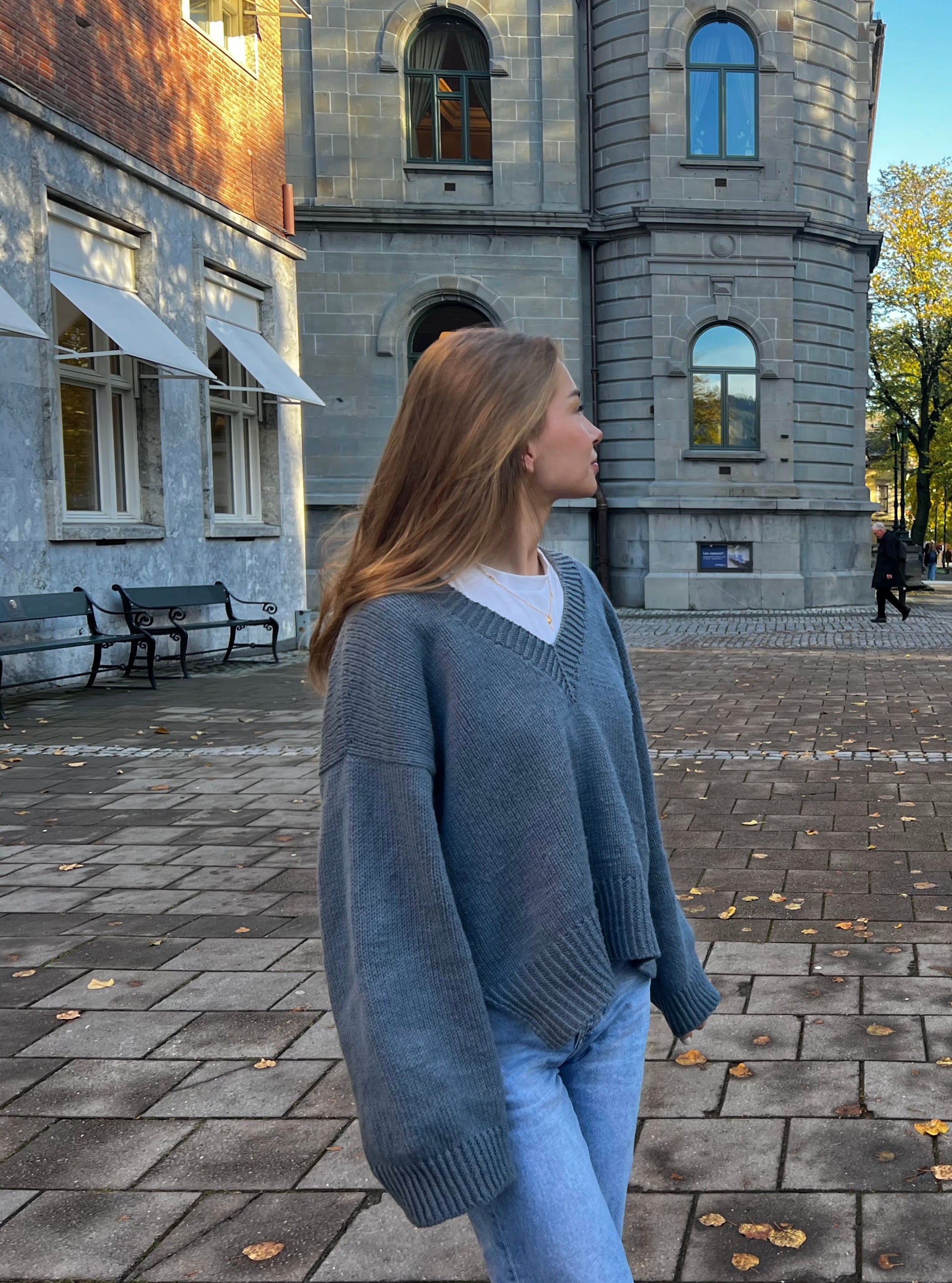 Go-to Sweater is the perfect oversized v-neck knit from Dreamknit