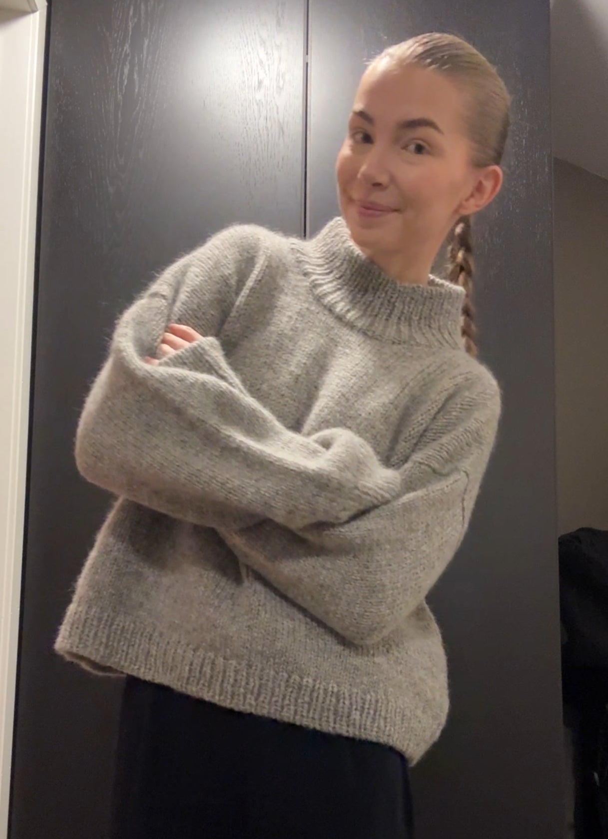 Basic sweater pattern from Dreamknit's design tool, knitted in Vams from Rauma Garn