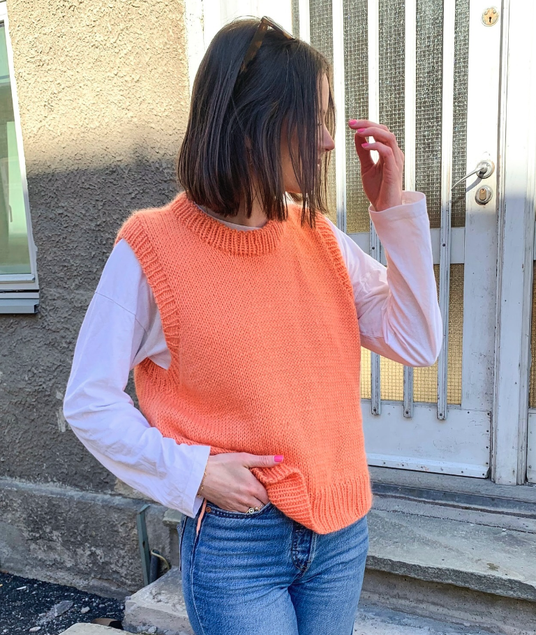 Slipover pattern from Dreamknit's design tool, knitted in Hip Wool from HipKnitShop
