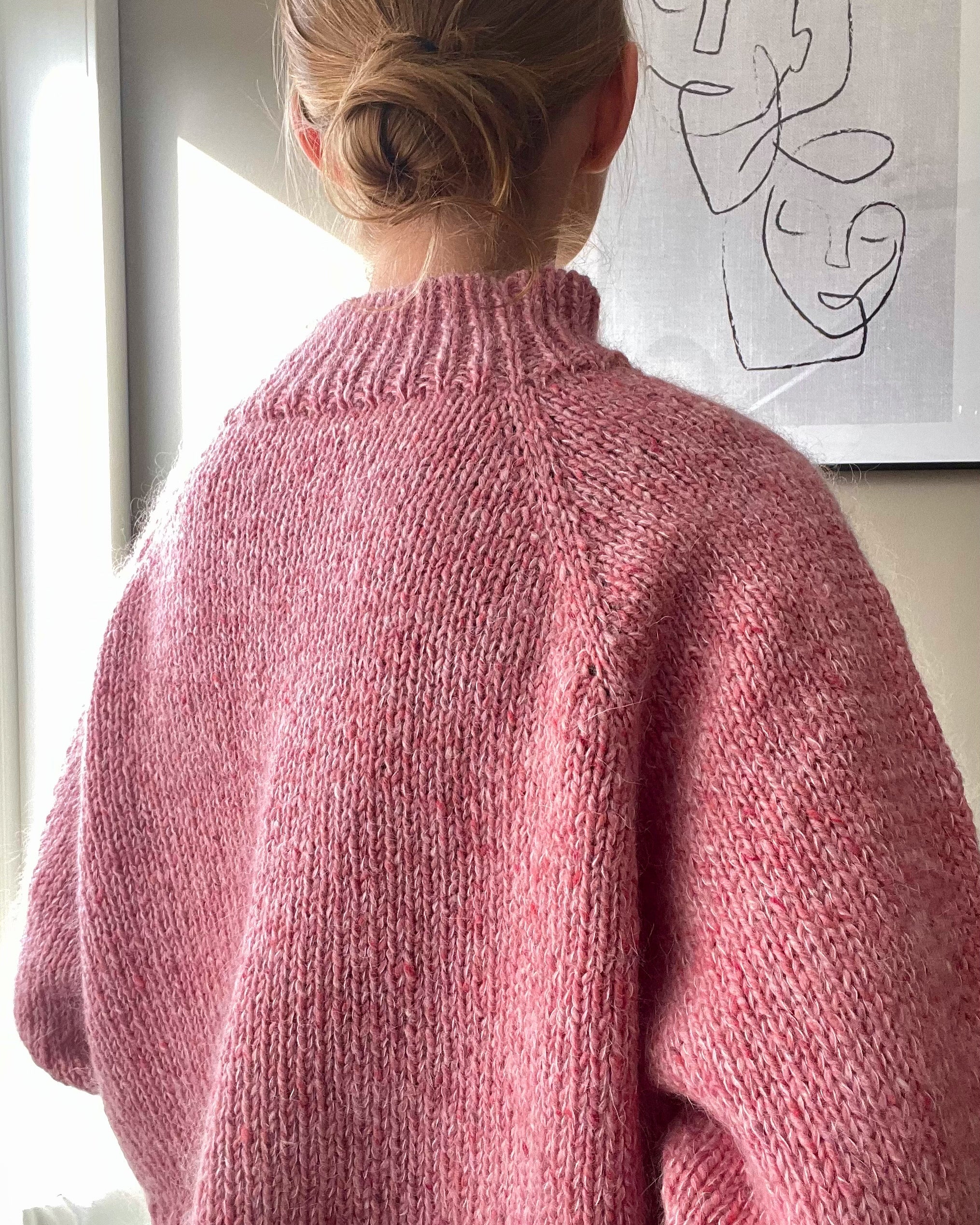 Sweater pattern from Dreamknit's design tool, knitted in Isager Aran Tweed