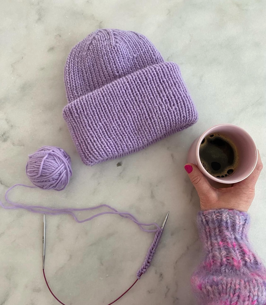 Beanie pattern from the Dreamknit design tool, knitted in Hip Wool from HipKnitShop