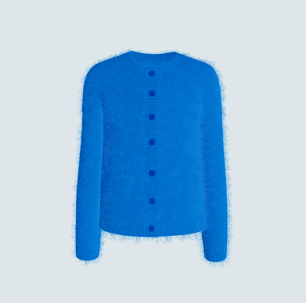 Blue knitted womens cardigan with buttons dreamknit